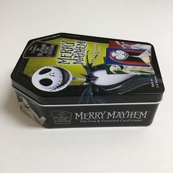 Disney Tim Burton Nightmare Before Christmas MERRY MAYHEM Card Game Coffin Tin - Picture 5 of 7